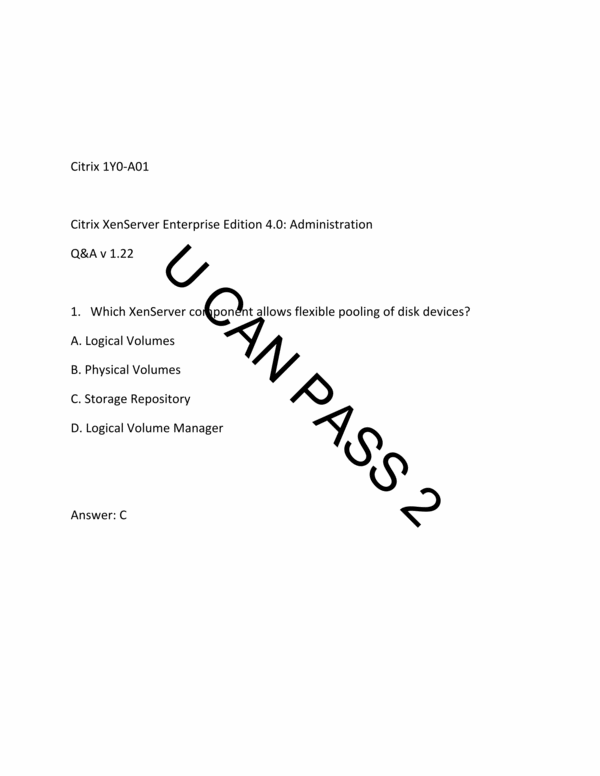 Product picture 1Y0-A01 Citrix XenServer Enterprise Edition 4.0 Exam Prep